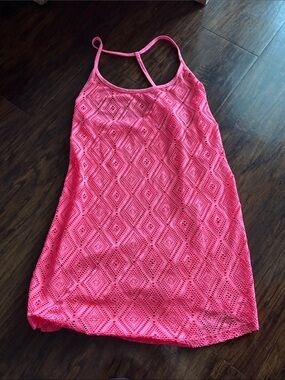 Joe Boxer Hot Pink Crochet Swim Coverup